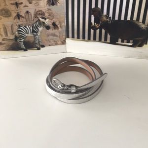 Ann Taylor silver belt with silver hardware